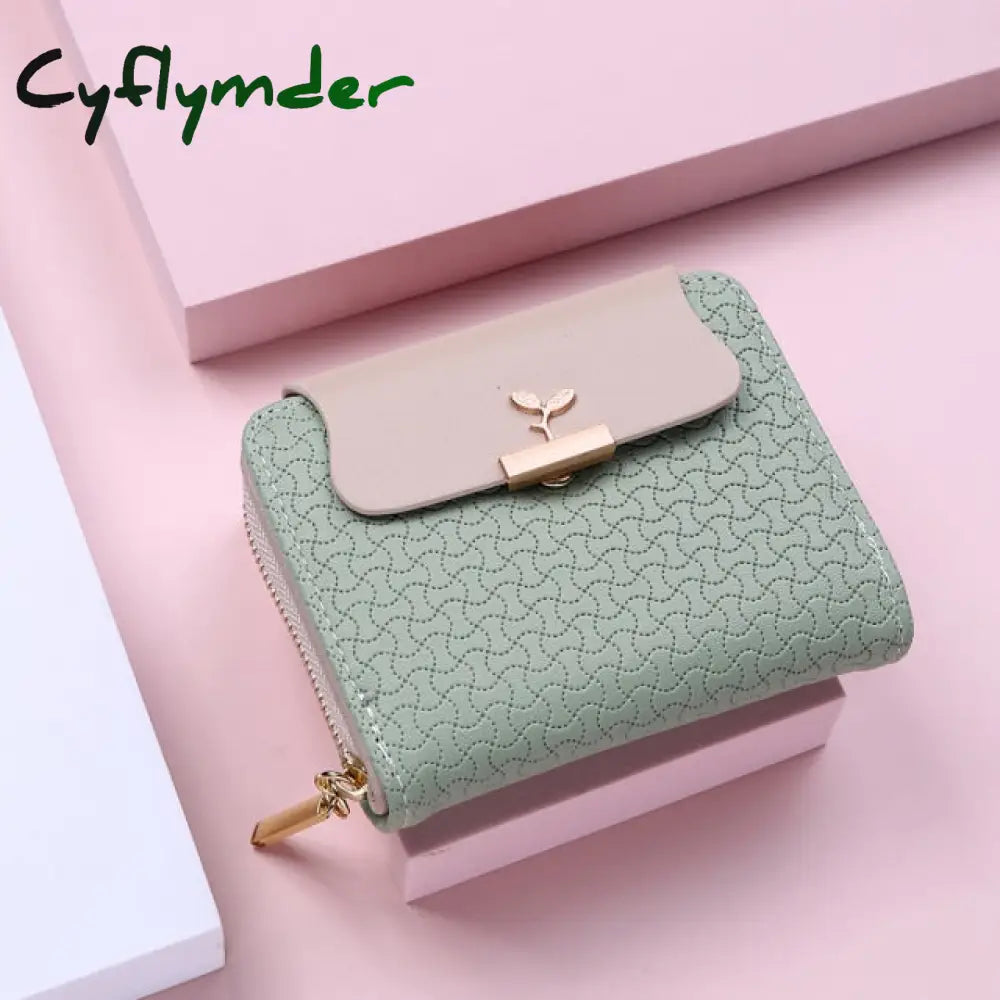 New Women Wallet Leaf Hasp Clutch Brand Designed Student Leather Mini Coin Lady Purse Female Card