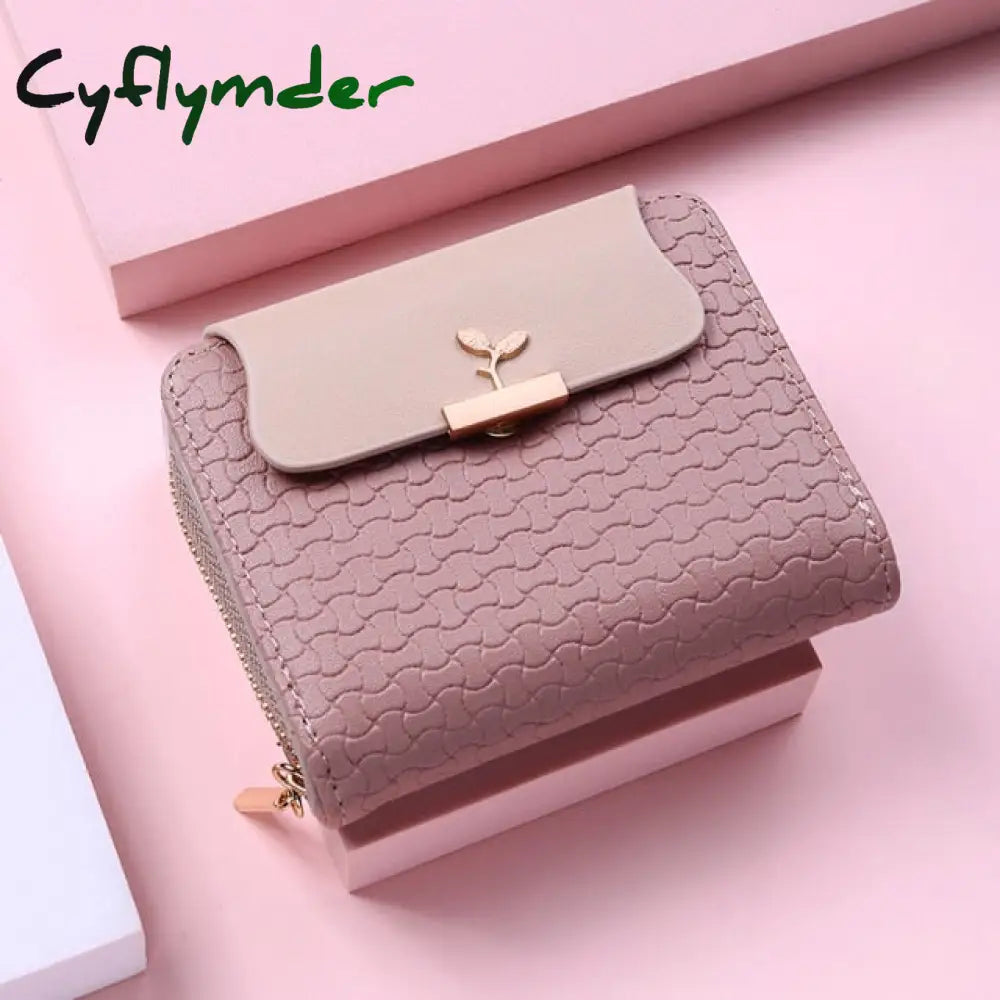 New Women Wallet Leaf Hasp Clutch Brand Designed Student Leather Mini Coin Lady Purse Female Card