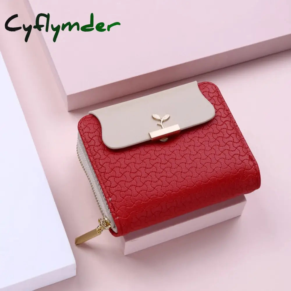 New Women Wallet Leaf Hasp Clutch Brand Designed Student Leather Mini Coin Lady Purse Female Card