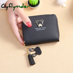 New Women’s Wallet Short Style Cartoon Cute Bear Wallets Coin Purses Bag Girl Small Lady Credit