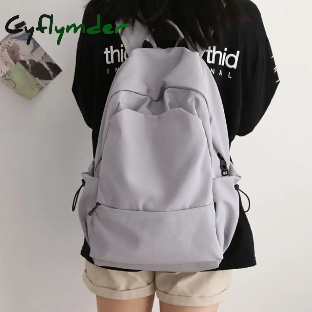 Nr Sen Series Large Capacity Solid Color Backpack Female Korean Version Versatile Schoolbag Male