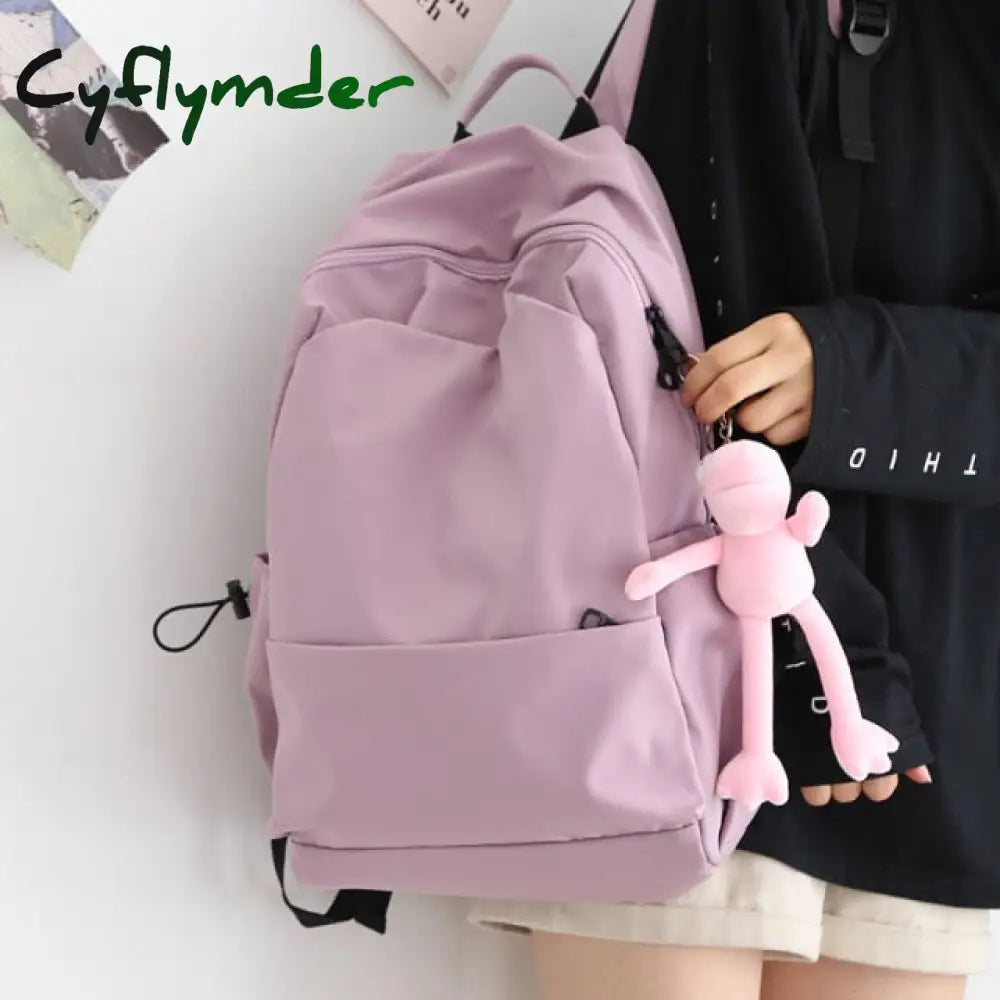 Nr Sen Series Large Capacity Solid Color Backpack Female Korean Version Versatile Schoolbag Male