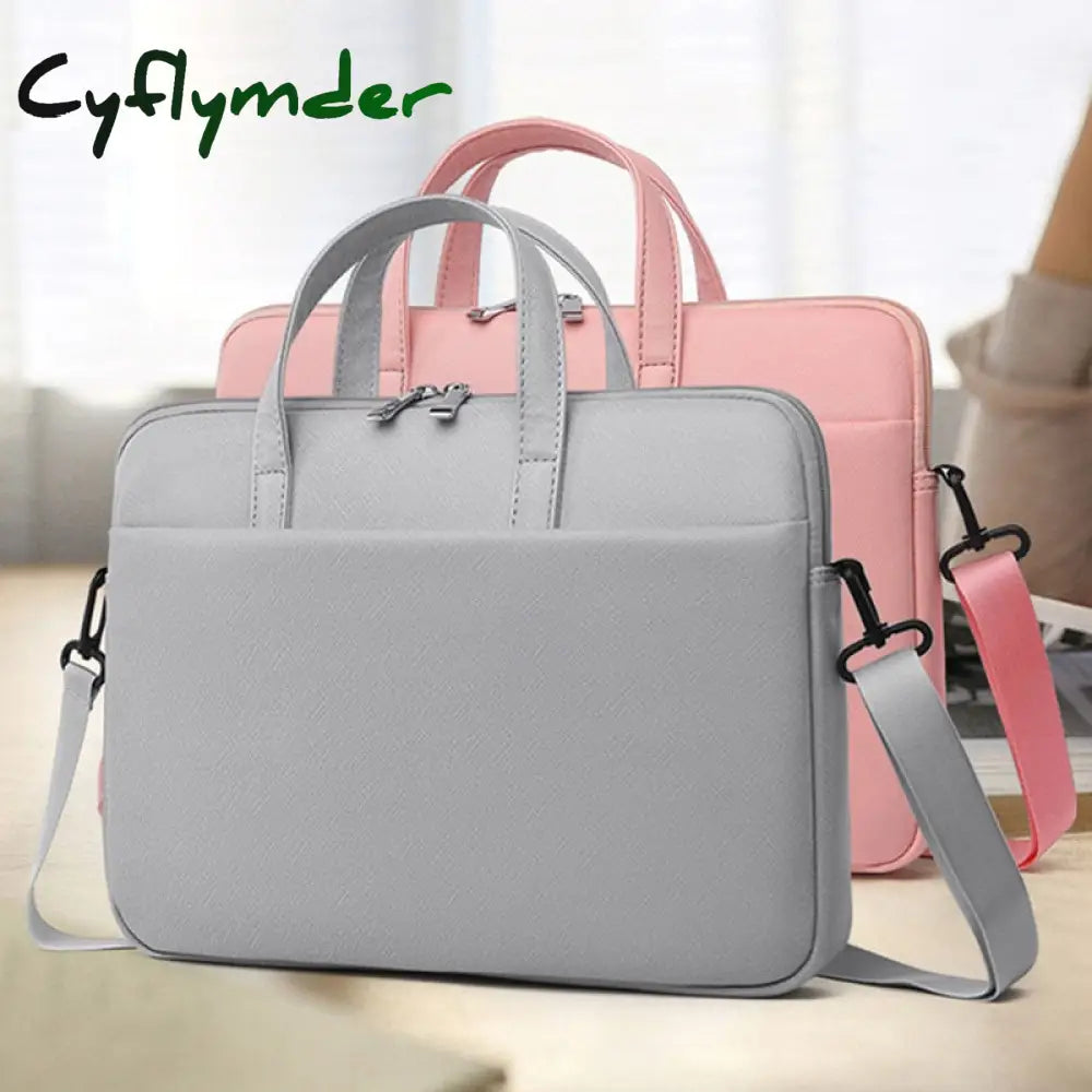 Pu Leather Laptop Bag 13 14 15.6 Handbag For Macbook Air Pro 15 16 Women Shoulder Briefcase