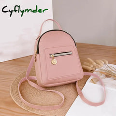 Pu Leather Small Backpack For Teenage Girls Fashion Leisure Zipper Shoulder Bag Knapsack Mini