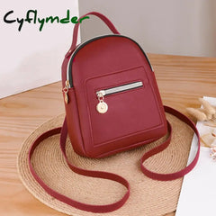 Pu Leather Small Backpack For Teenage Girls Fashion Leisure Zipper Shoulder Bag Knapsack Mini