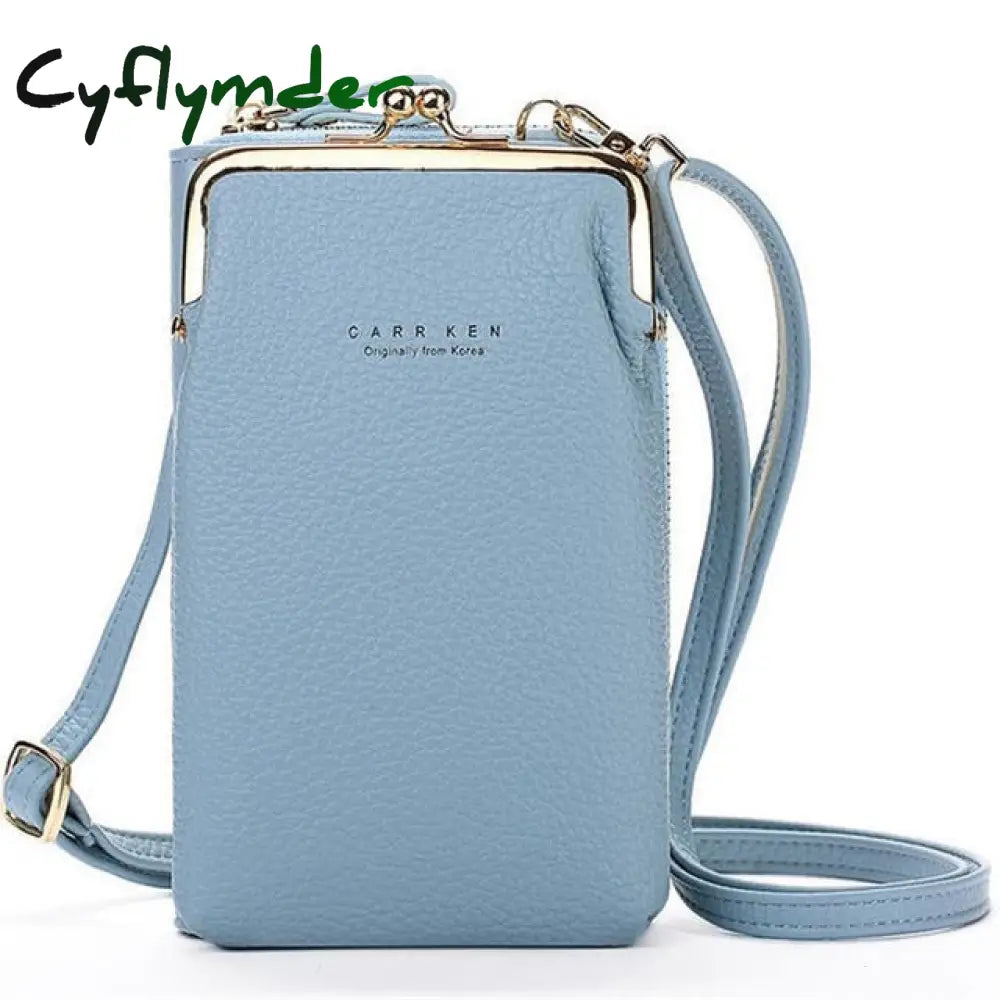 Pu Leather Women Mobile Phone Bag New Purse Clutch Handbag Solid Color Crossbody Bags For Ladies