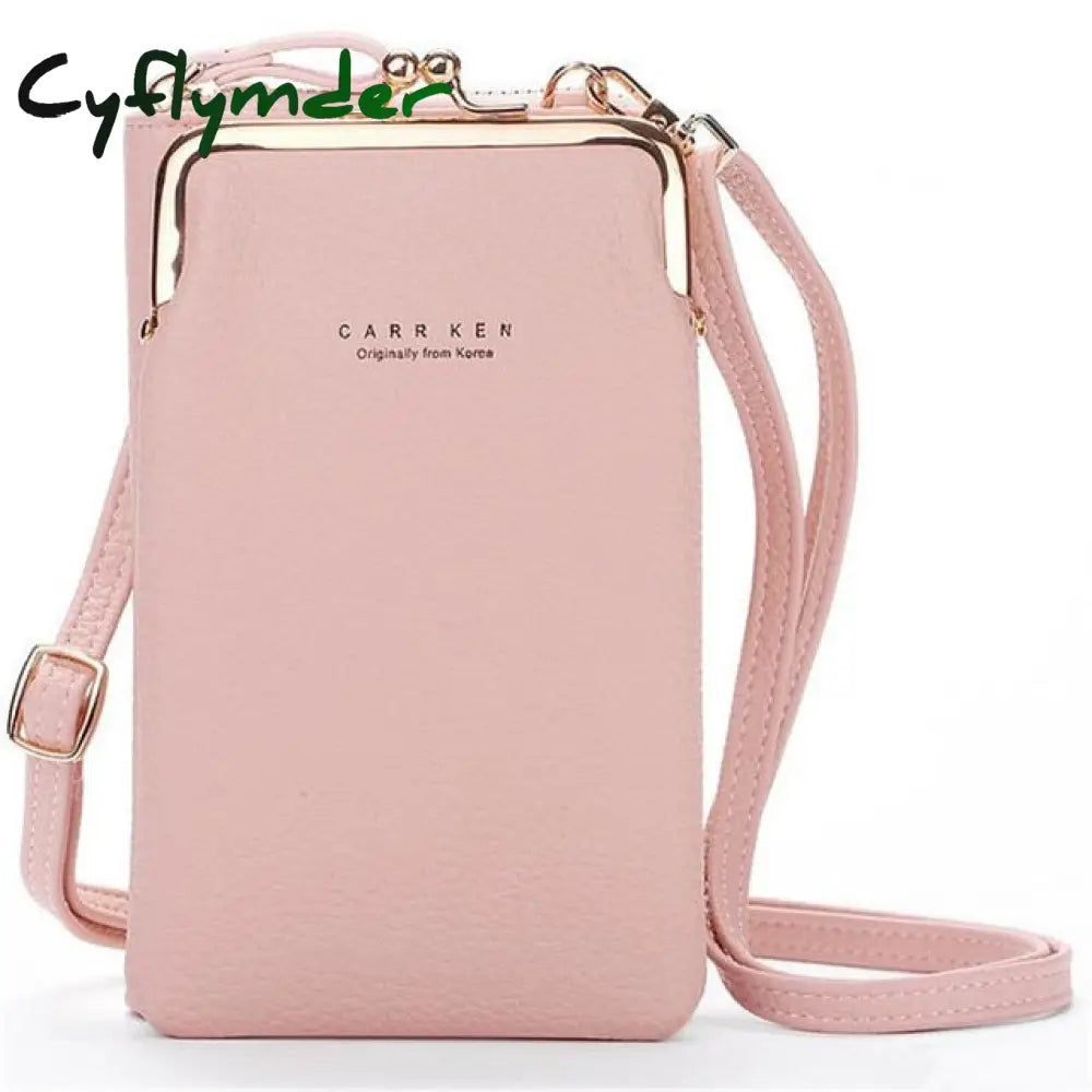 Pu Leather Women Mobile Phone Bag New Purse Clutch Handbag Solid Color Crossbody Bags For Ladies