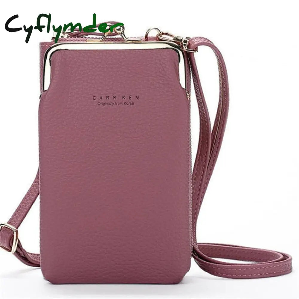 Pu Leather Women Mobile Phone Bag New Purse Clutch Handbag Solid Color Crossbody Bags For Ladies