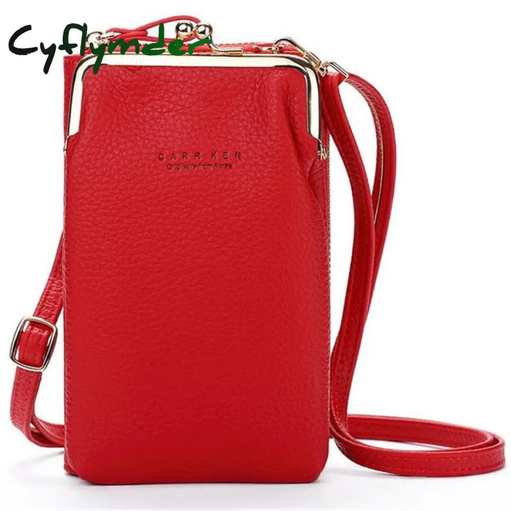 Pu Leather Women Mobile Phone Bag New Purse Clutch Handbag Solid Color Crossbody Bags For Ladies