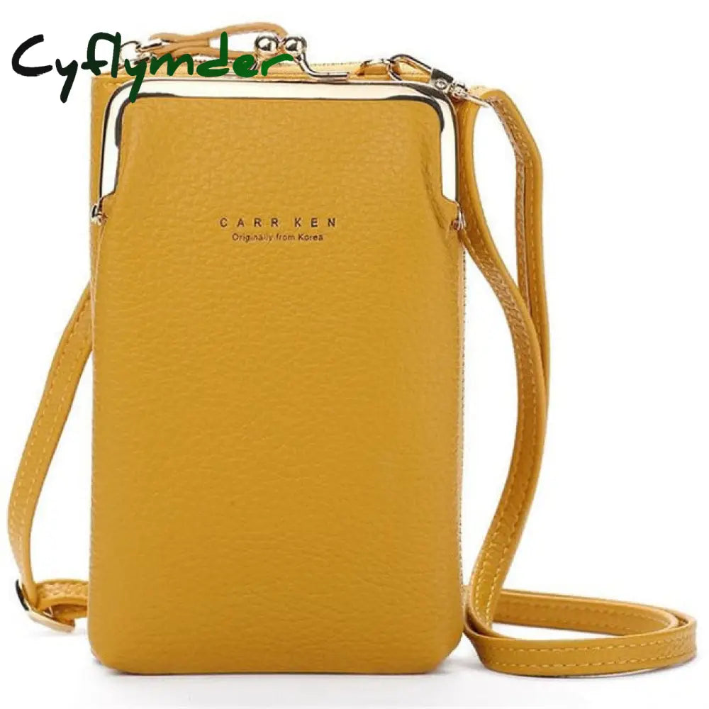 Pu Leather Women Mobile Phone Bag New Purse Clutch Handbag Solid Color Crossbody Bags For Ladies