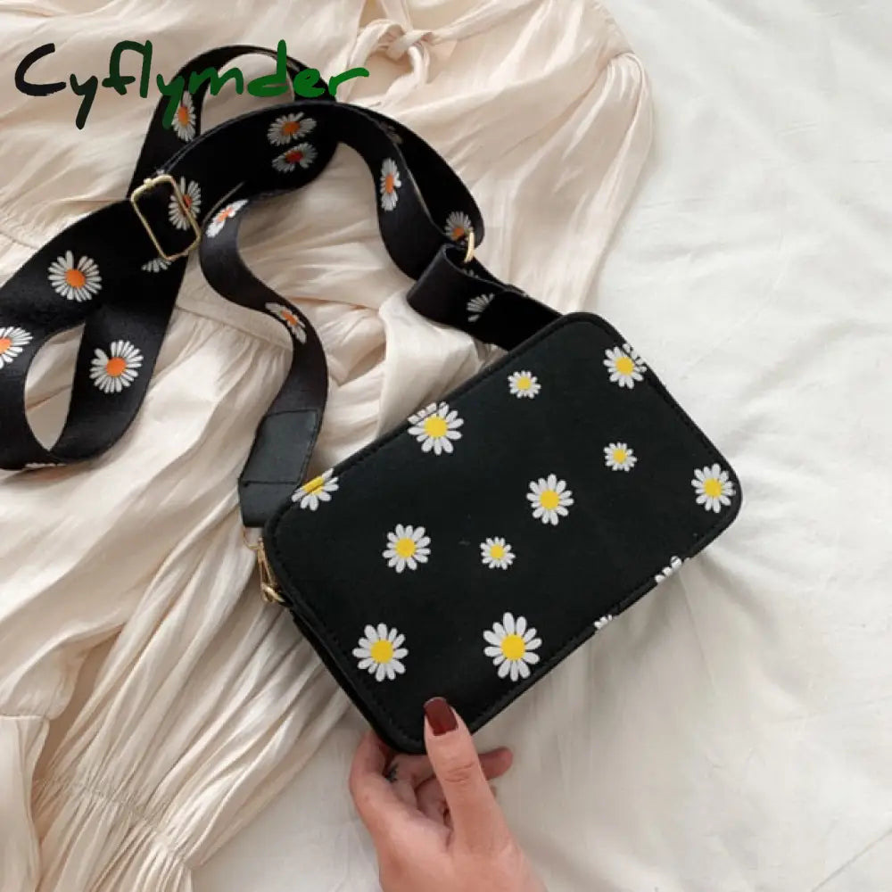 Pu Leather Zipper Shoulder Bags Women Floral Printed Crossbody Messenger For Outdoor Shopping