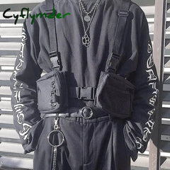 Punk Chest Bag Hip-Hop Tactical Streetwear Waist Pack Unisex Outdoor Functional Vest Bags Two