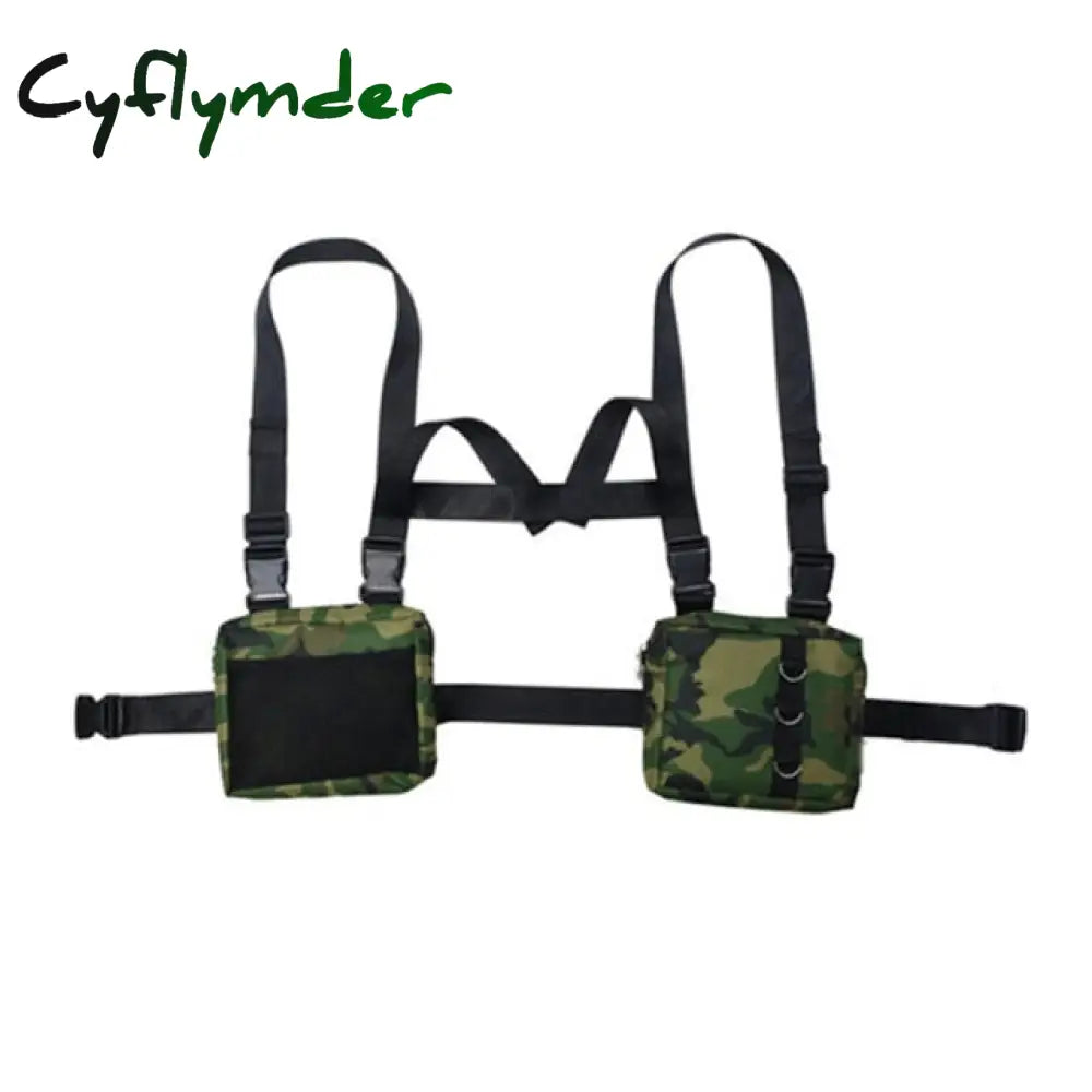Punk Chest Bag Hip-Hop Tactical Streetwear Waist Pack Unisex Outdoor Functional Vest Bags Two