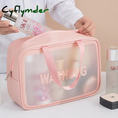 Pvc Transparent Waterproof Cosmetic Bag For Women Large Capacity Portable Travel Scrub Toilet