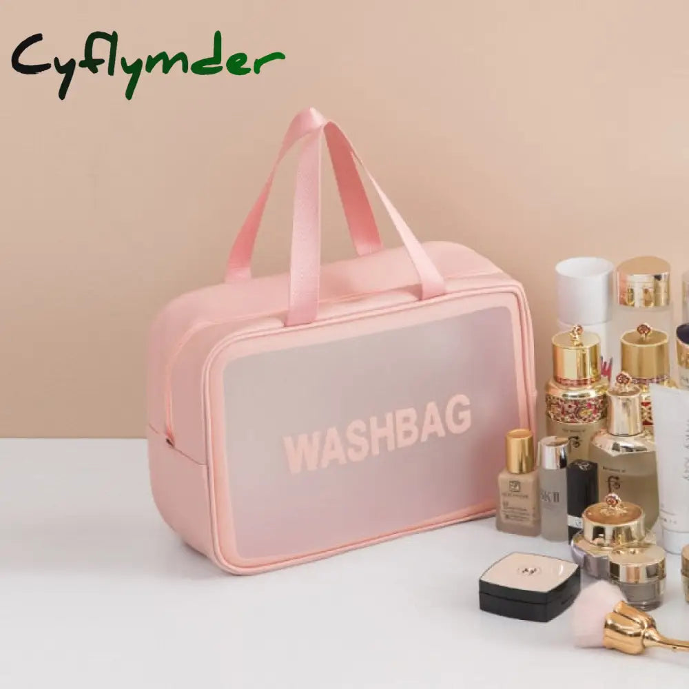 Pvc Transparent Waterproof Cosmetic Bag For Women Large Capacity Portable Travel Scrub Toilet