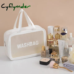 Pvc Transparent Waterproof Cosmetic Bag For Women Large Capacity Portable Travel Scrub Toilet