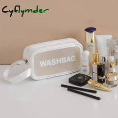 Pvc Transparent Waterproof Cosmetic Bag For Women Large Capacity Portable Travel Scrub Toilet