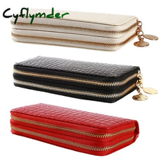 Red/White/Black Women Double Zipper Wallets Ladies Wallet Fashion Female Long Design Handbag Purse