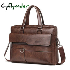 Retro Men Pu Leather Black Briefcase Business Handbags Male Vintage Shoulder Messenger Bag Large