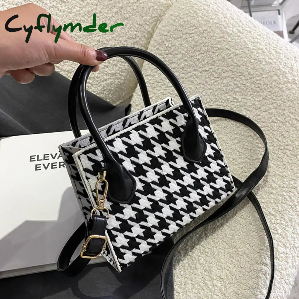 Retro Plaid Crossbody Handbag Totes Women Casual Pu Leather Shoulder Purse Female Portable Travel