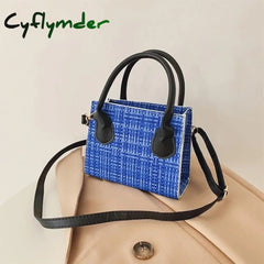 Retro Plaid Crossbody Handbag Totes Women Casual Pu Leather Shoulder Purse Female Portable Travel