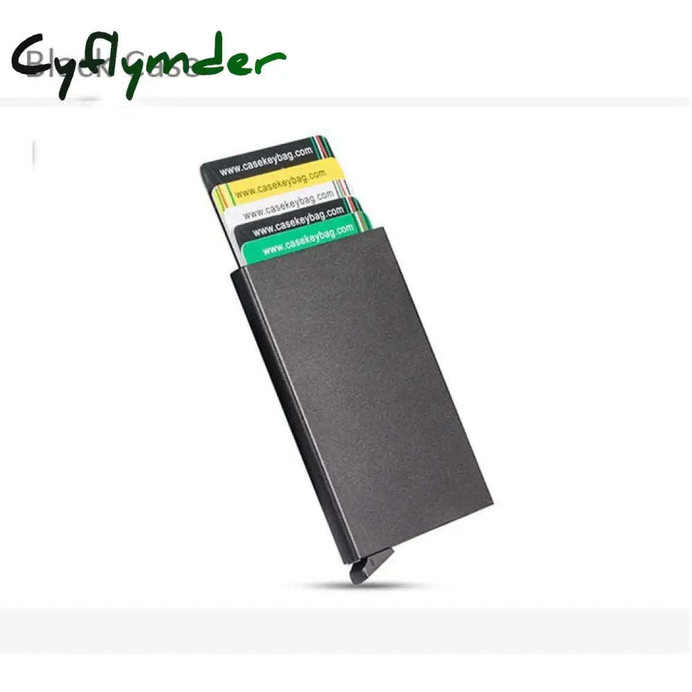 Rfid Business Credit Card Holder Men Multifunction Automatic Aluminium Alloy Leather Cards Case