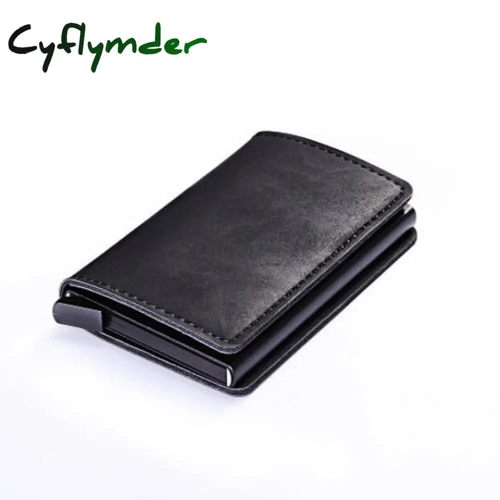 Rfid Business Credit Card Holder Men Multifunction Automatic Aluminium Alloy Leather Cards Case