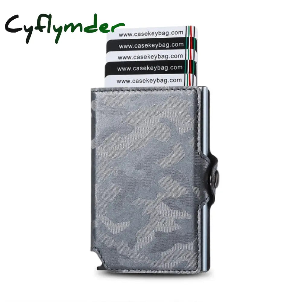 Rfid Business Credit Card Holder Men Multifunction Automatic Aluminium Alloy Leather Cards Case