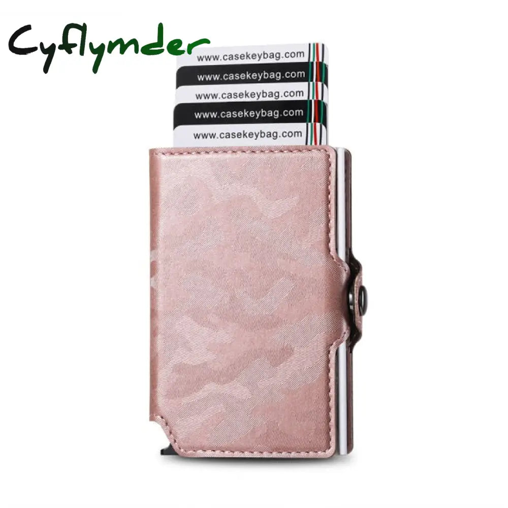 Rfid Business Credit Card Holder Men Multifunction Automatic Aluminium Alloy Leather Cards Case