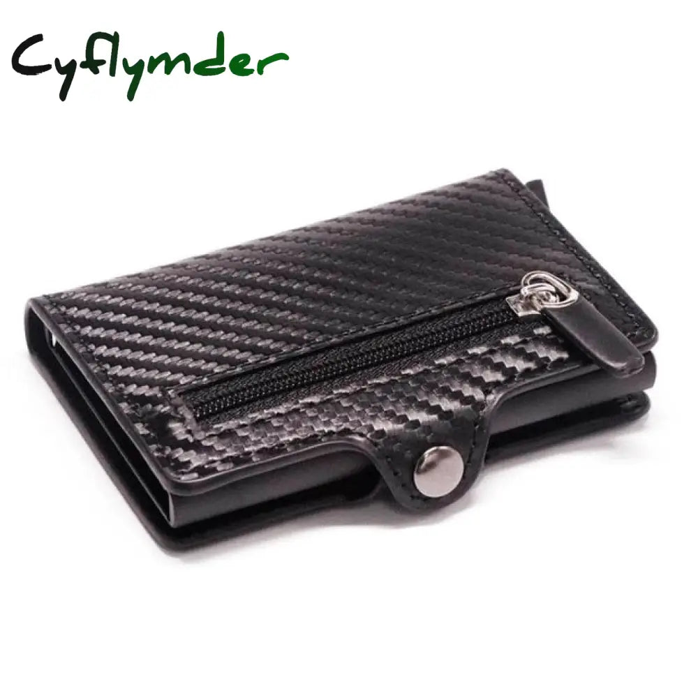 Rfid Business Credit Card Holder Men Multifunction Automatic Aluminium Alloy Leather Cards Case