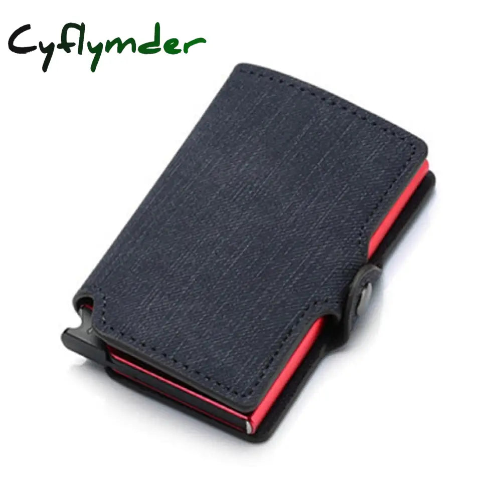 Rfid Business Credit Card Holder Men Multifunction Automatic Aluminium Alloy Leather Cards Case