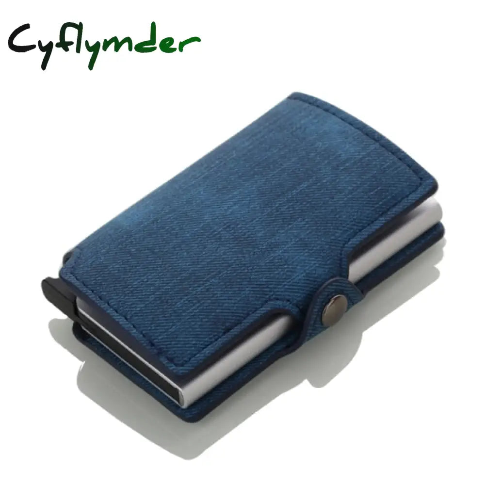 Rfid Business Credit Card Holder Men Multifunction Automatic Aluminium Alloy Leather Cards Case