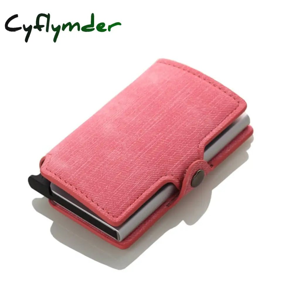 Rfid Business Credit Card Holder Men Multifunction Automatic Aluminium Alloy Leather Cards Case