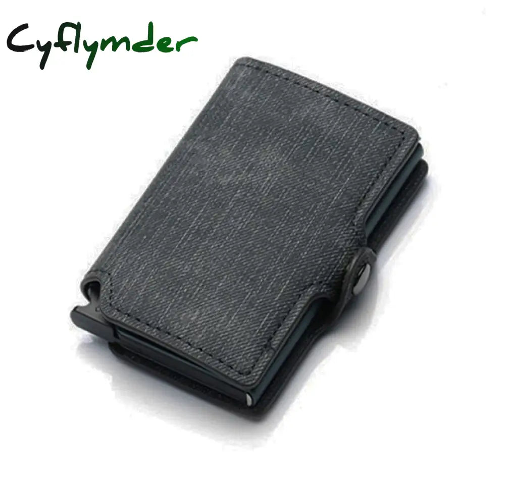 Rfid Business Credit Card Holder Men Multifunction Automatic Aluminium Alloy Leather Cards Case