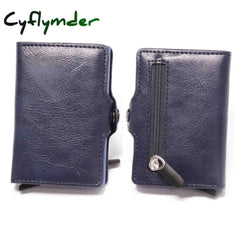 Rfid Business Credit Card Holder Men Multifunction Automatic Aluminium Alloy Leather Cards Case