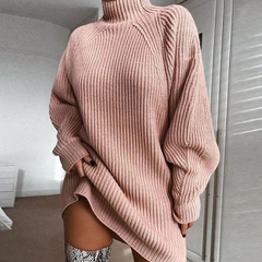 Cyflymder - Minimalism Turtleneck Short Sweater Dress