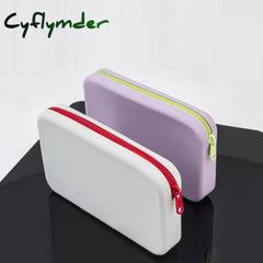 Small Square Silicone Cosmetic Storage Bag Large Capacity Travel Makeup Brush Holder Portable