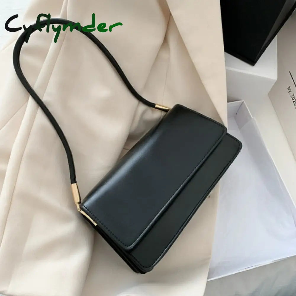 Soft Pu Leather Baguette Shoulder Bags For Women Simple Armpit Bag Lady Handbags Female Trend Solid