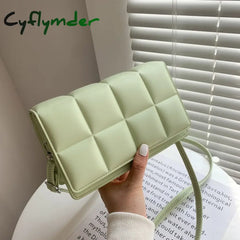 Solid Color Fashion Shoulder Handbags Female Travel Cross Body Bag Weave Small Pu Leather Flap