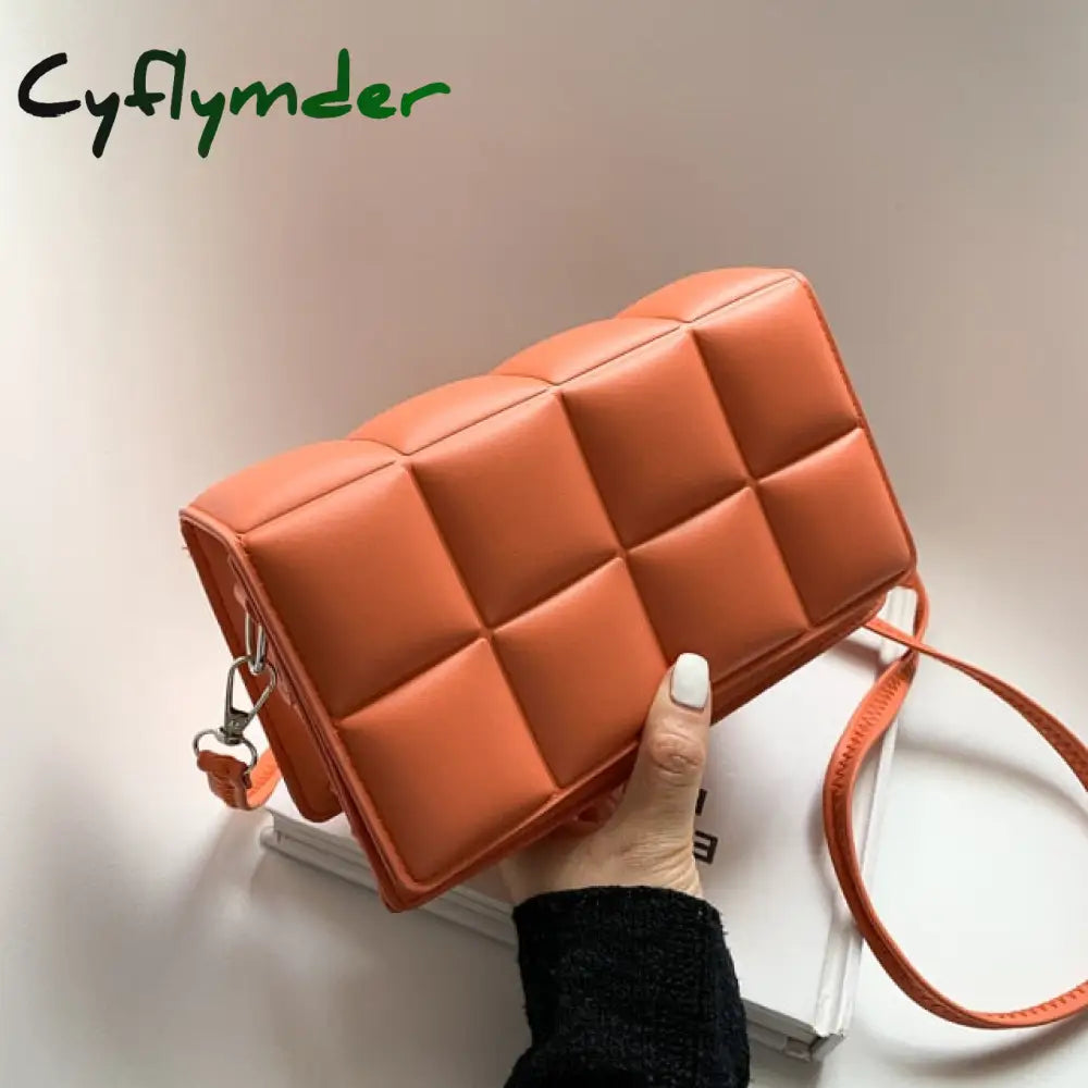 Solid Color Fashion Shoulder Handbags Female Travel Cross Body Bag Weave Small Pu Leather Flap