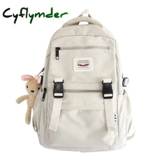 Solid Color Multi-Pocket Women Backpack Large Capacity Travel Female Schoolbag For Teenage Girl