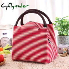 Stripes Lunch Bag For Women Isothermal Packaged Food Thermal Bags Thermo Pouch Kids Refrigerator