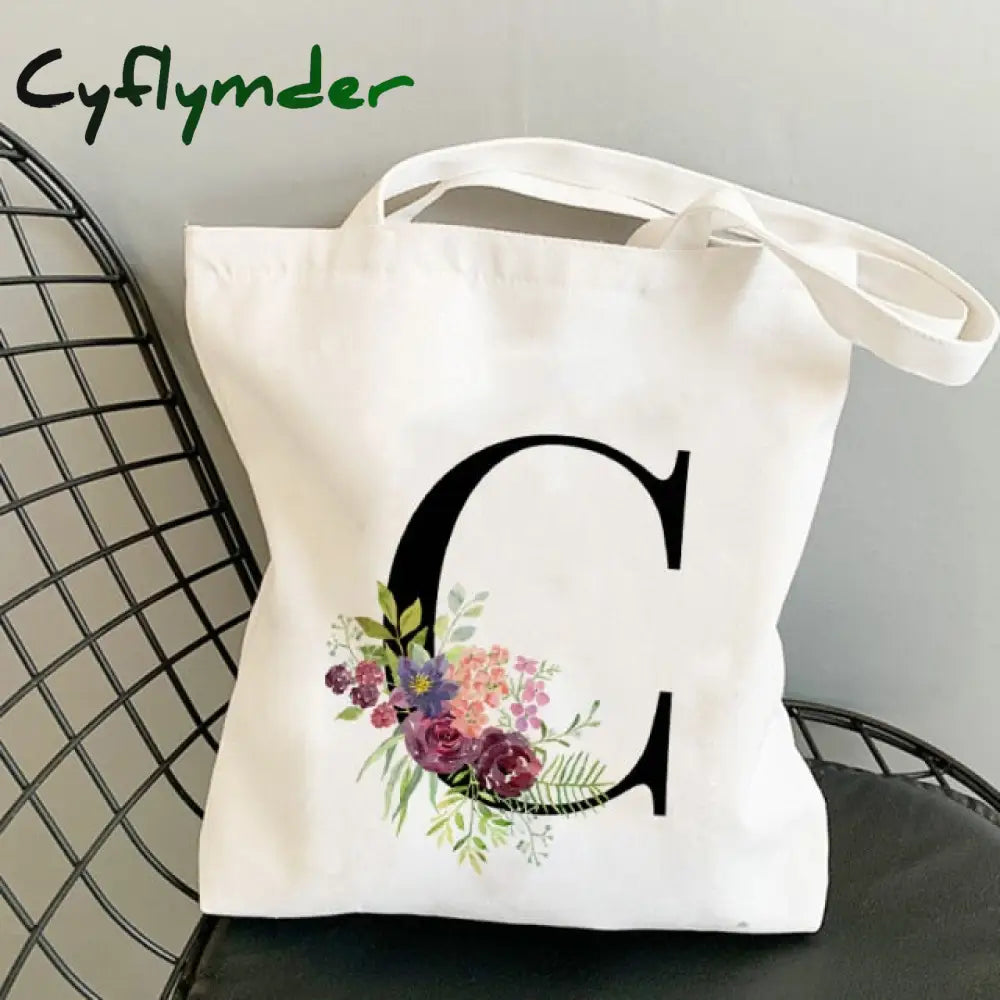 Summer New Flower Letter Bolsa Feminina Shoulder Canvas Bags Large Capacity Wild Messenger Bag Cute