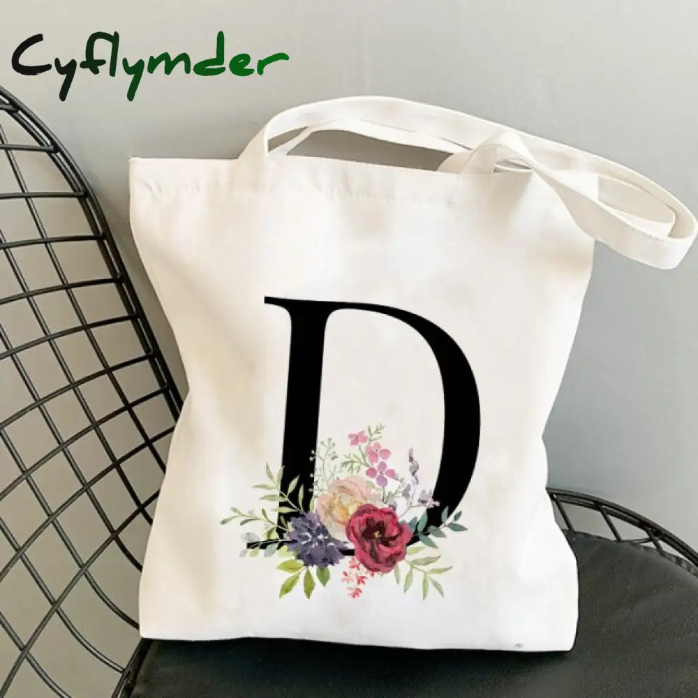 Summer New Flower Letter Bolsa Feminina Shoulder Canvas Bags Large Capacity Wild Messenger Bag Cute