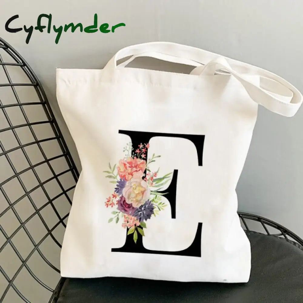 Summer New Flower Letter Bolsa Feminina Shoulder Canvas Bags Large Capacity Wild Messenger Bag Cute
