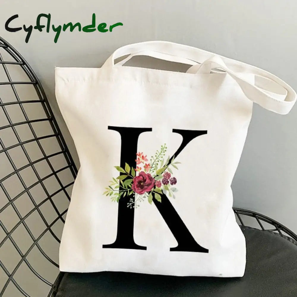 Summer New Flower Letter Bolsa Feminina Shoulder Canvas Bags Large Capacity Wild Messenger Bag Cute