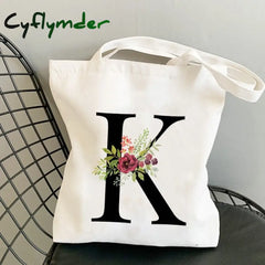 Summer New Flower Letter Bolsa Feminina Shoulder Canvas Bags Large Capacity Wild Messenger Bag Cute