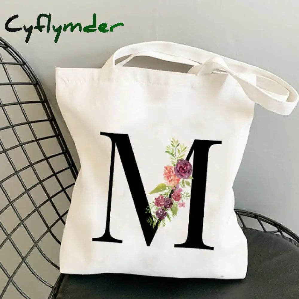 Summer New Flower Letter Bolsa Feminina Shoulder Canvas Bags Large Capacity Wild Messenger Bag Cute