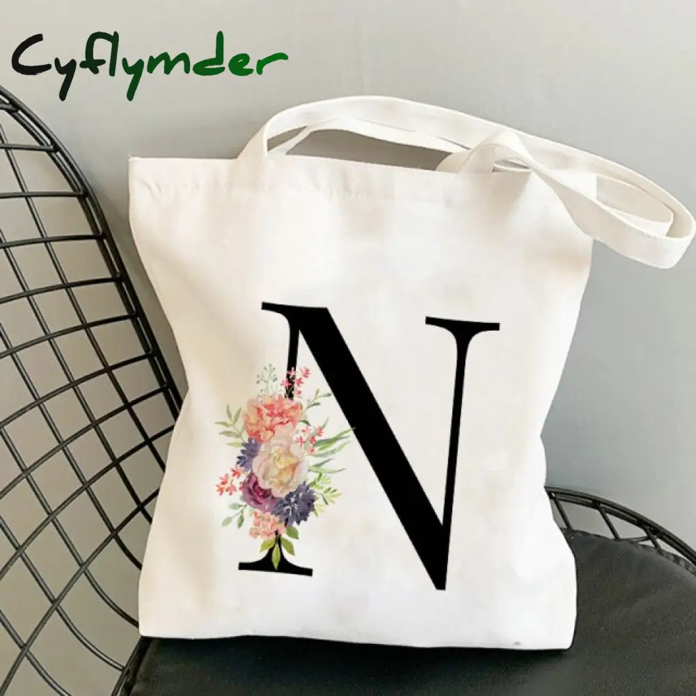 Summer New Flower Letter Bolsa Feminina Shoulder Canvas Bags Large Capacity Wild Messenger Bag Cute