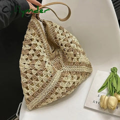 Summer Women Weave Straw Tote Bag New In Travel Big Beach Bags Handmade Lady High-Capacity Handbag